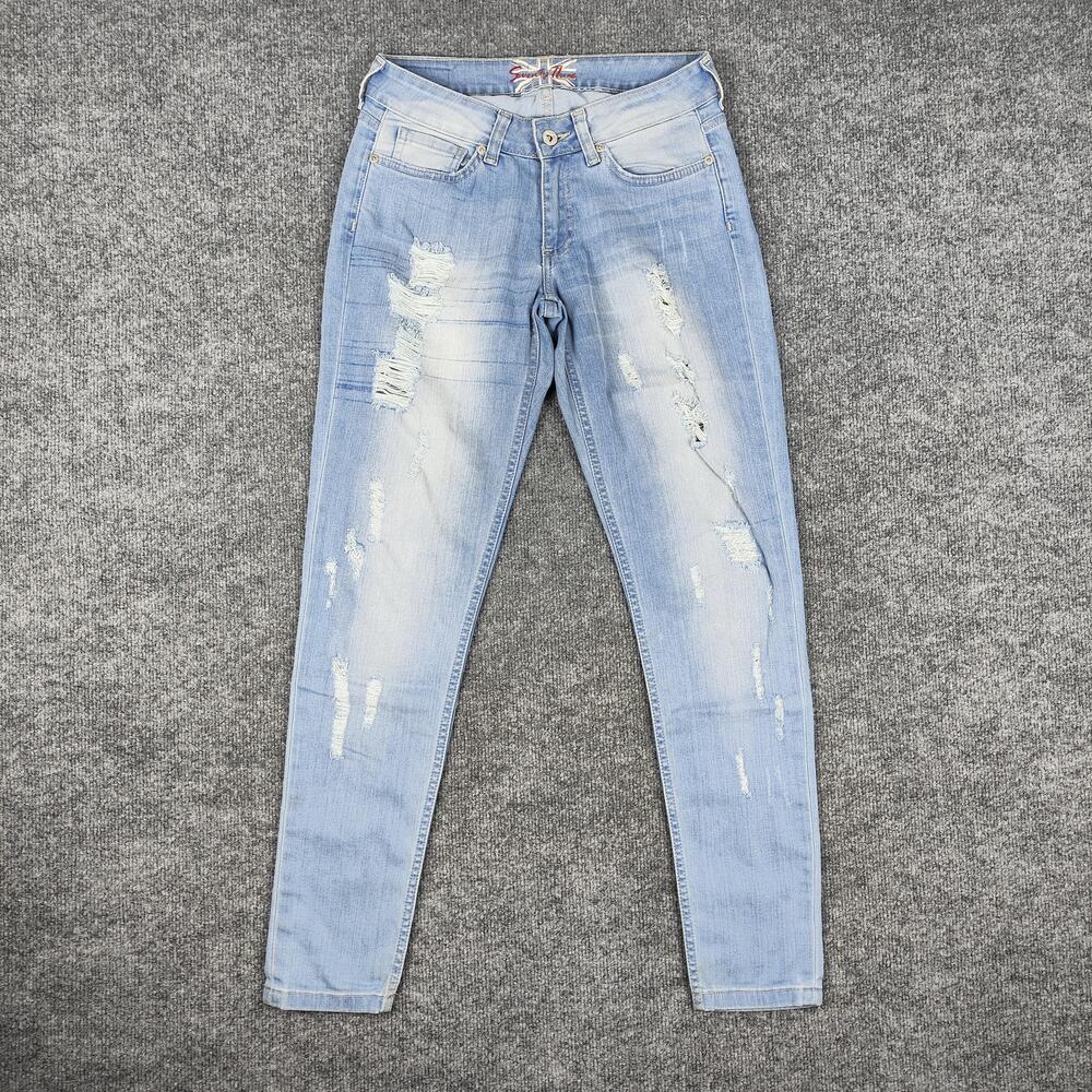Pepe Jeans Aquarium Jeans Womens 28 Light Wash Blue Mid Rise Skinny Denim